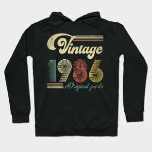 Retro Vintage 1986 38th Birthday Gift Men Women 38 Years Old Hoodie